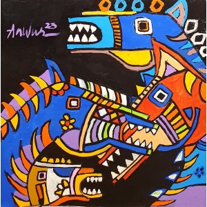 Anwar Maqsood, 30 x 30 Inch, Acrylic on Canvas,, Horse Painting, AC-AWM-075
